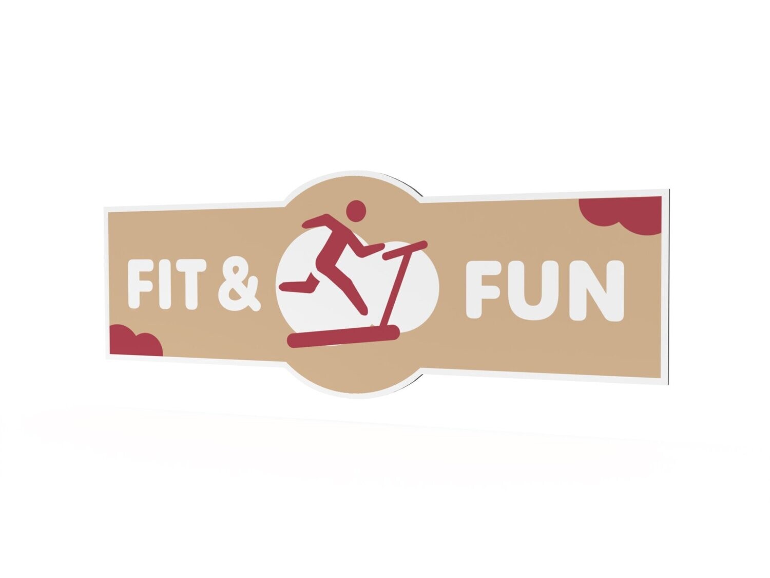 Werbeschild, Fit & Fun, 1600 x 600 mm