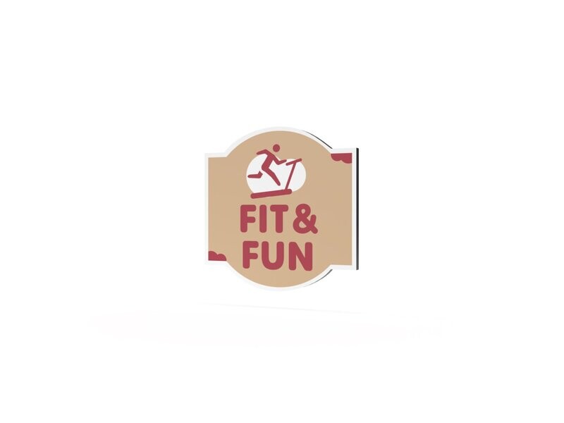 Werbeschild, Fit & Fun, 600 x 600 mm