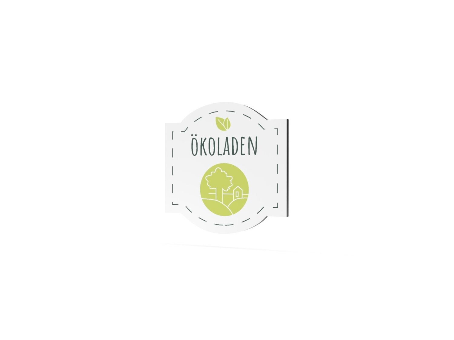 Werbeschild, Ökoladen, 600 x 600 mm