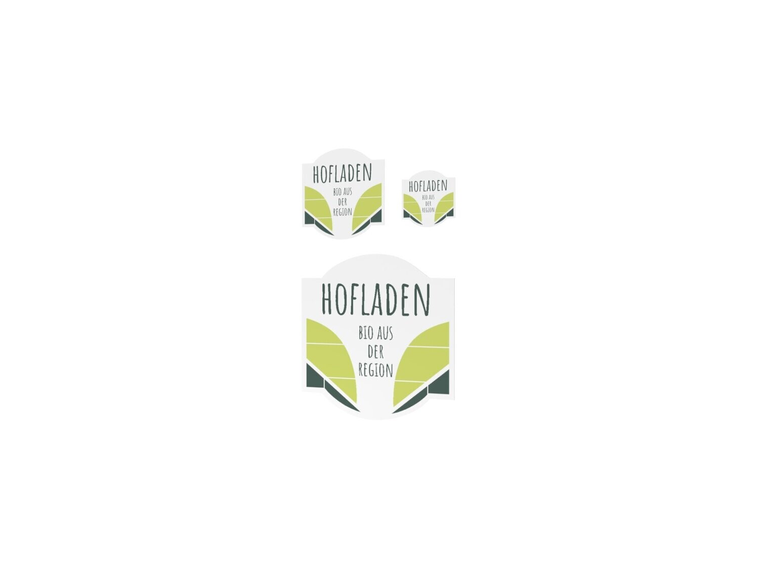 Werbeaufkleber, Hofladen, 3er Set