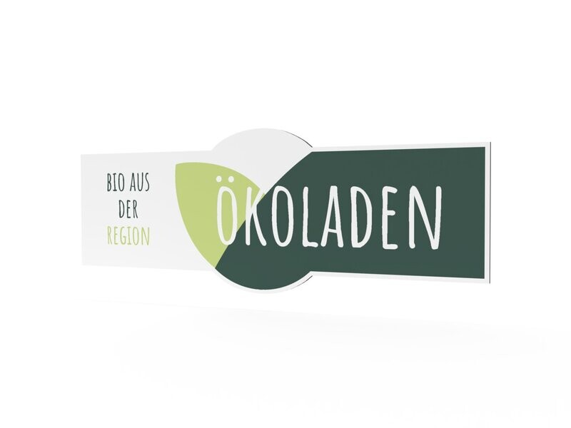 Werbeschild, Ökoladen, 1600 x 600 mm Werbeschild, Ökoladen, 1600 x 600 mm