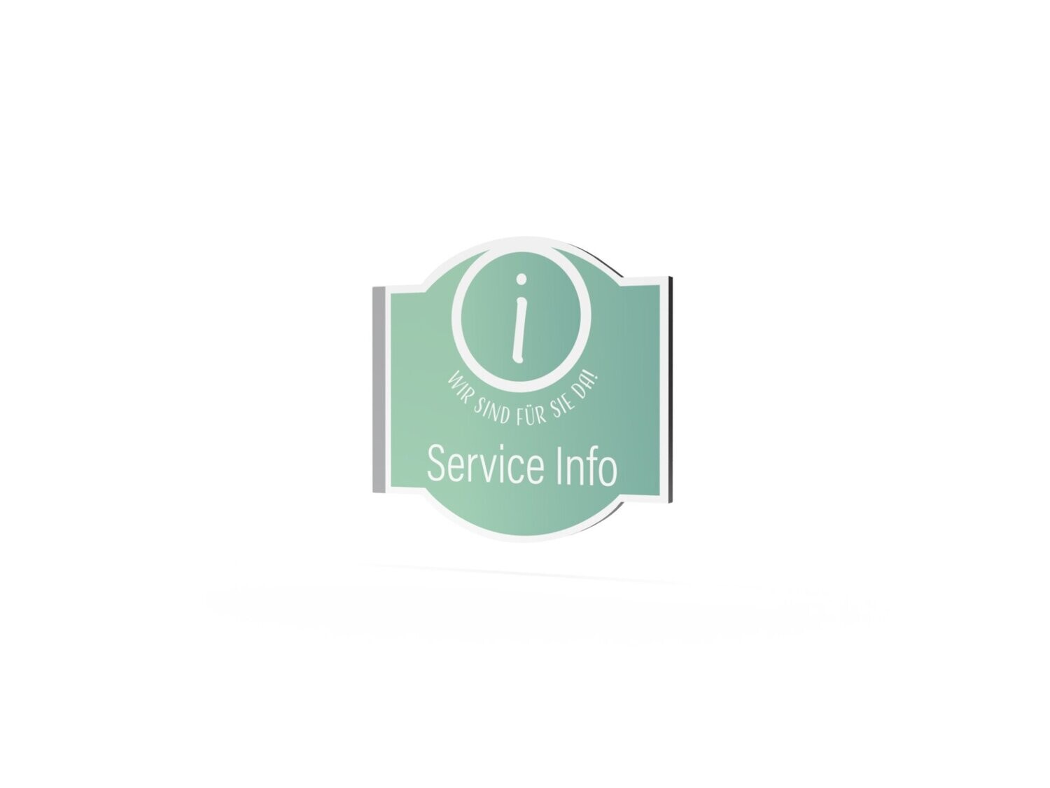 Werbeausleger, Service & Info, 630 x 600 mm