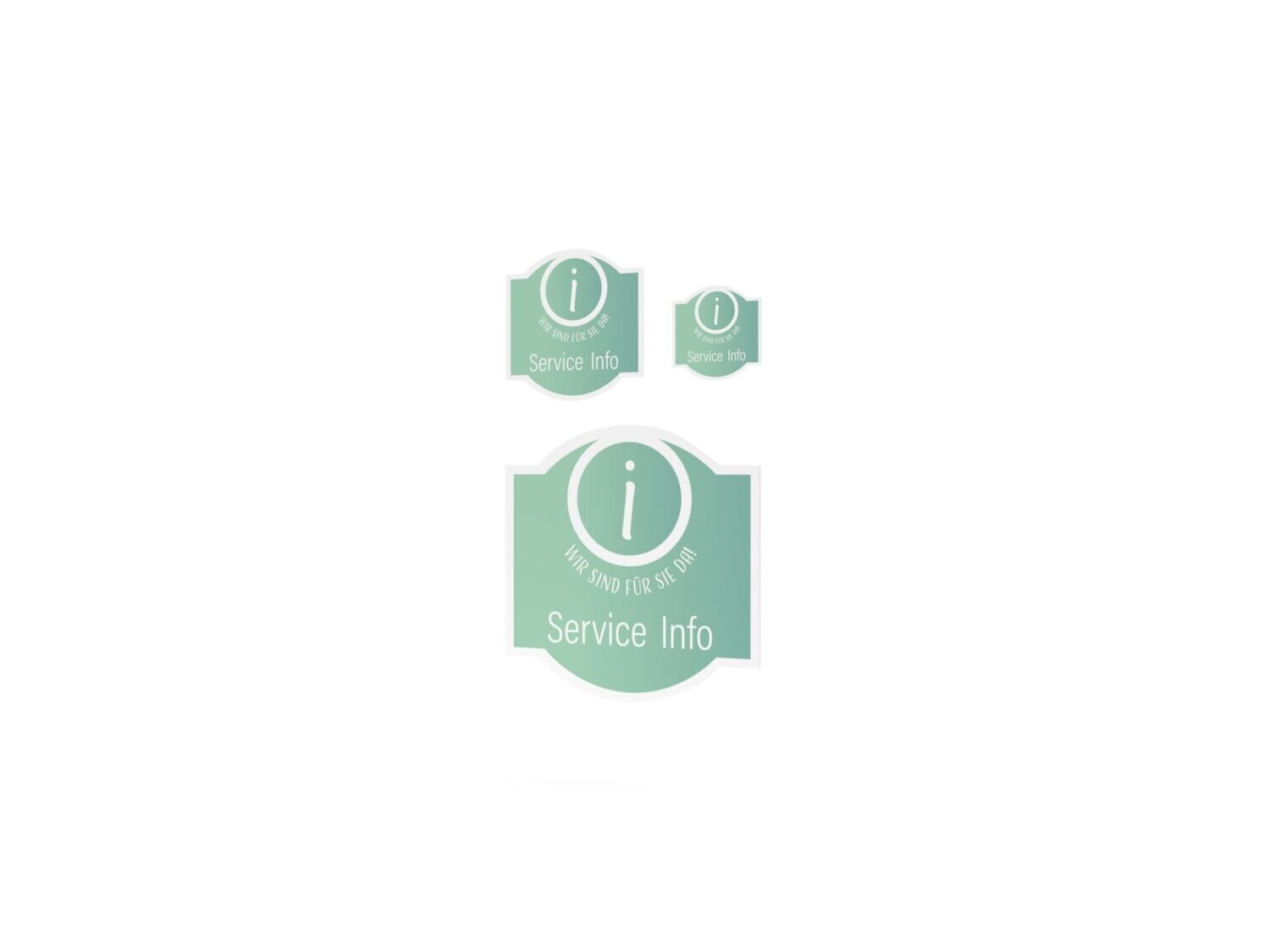 Werbeaufkleber, Service & Info, 3er Set