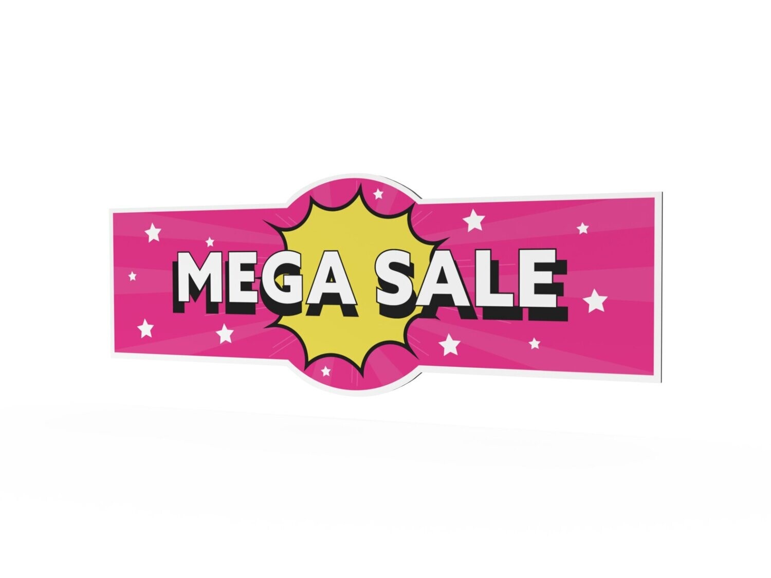 Werbeschild, Mega Sale, 1600 x 600 mm