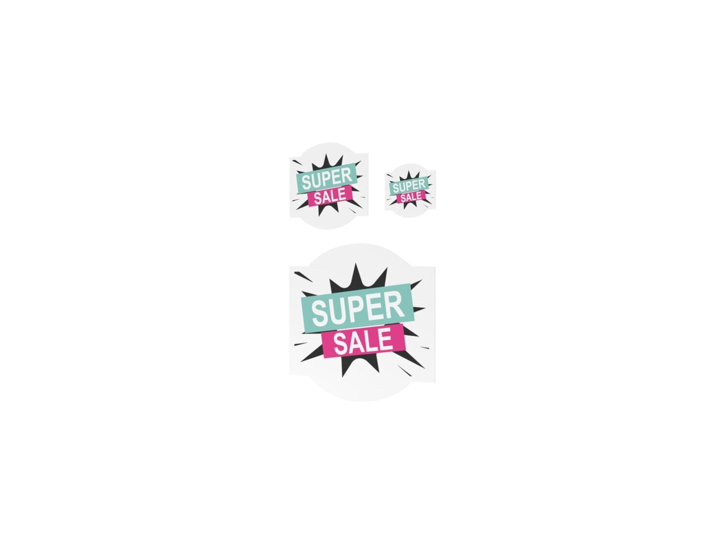 Werbeaufkleber, Super Sale, 3er Set