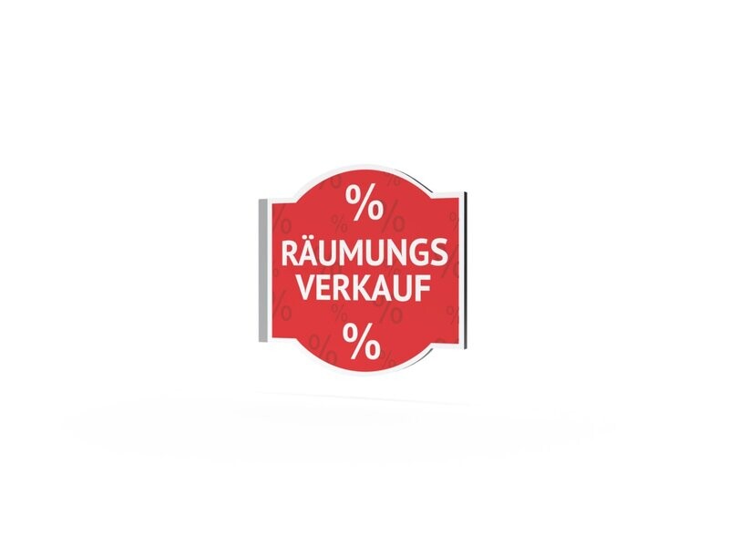 Werbeausleger, Räumungsverkauf, 630 x 600 mm Werbeausleger, Räumungsverkauf, 630 x 600 mm