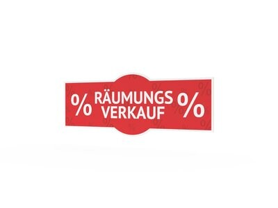 Werbeaufkleber, Räumungsverkauf, 1200 x 475 mm Werbeaufkleber, Räumungsverkauf, 1200 x 475 mm
