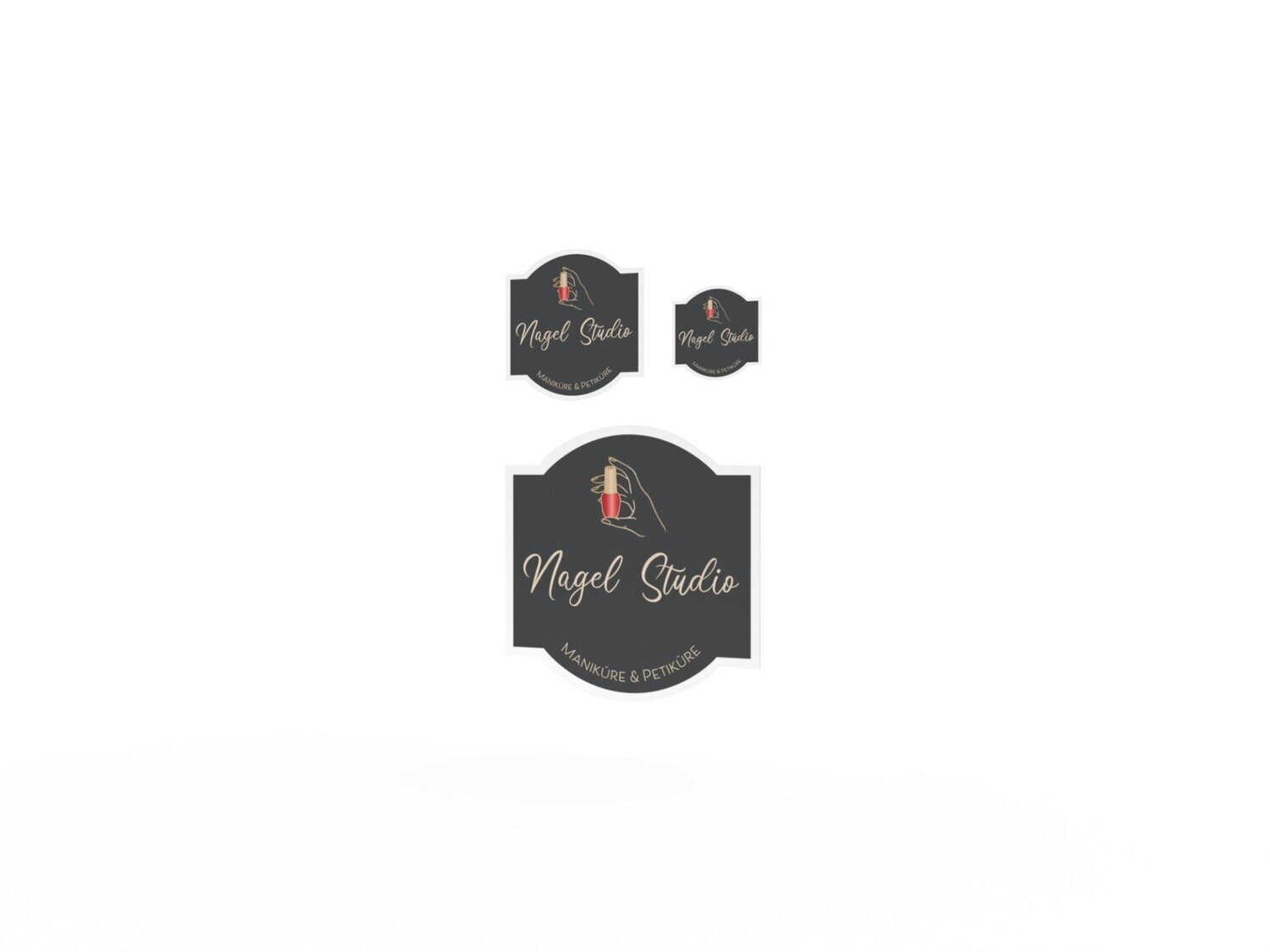 Werbeaufkleber, Nagelstudio, 3er Set