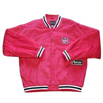 Nebraska Huskers Red Corduroy Vintage Jacket Deadstock NCAA Coat Spotlight XL New With Tags