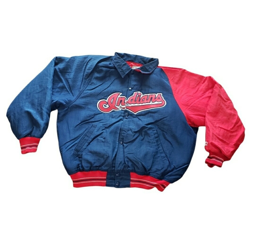 Cleveland Indians Starter Jacket MLB Windbreaker Vintage Baseball Coat Medium