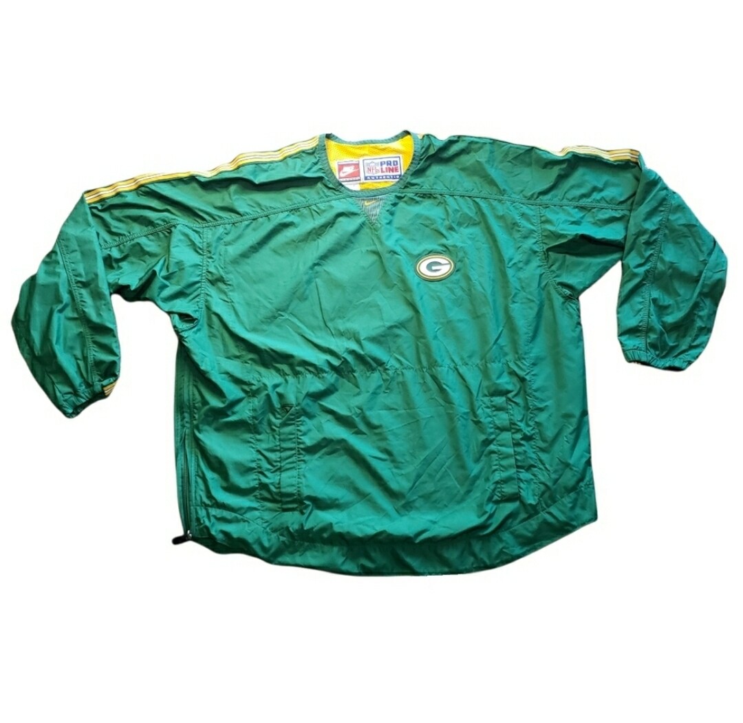 Green Bay Packers Windbreaker Vintage Nike NFL Jacket Pro Line XL Green