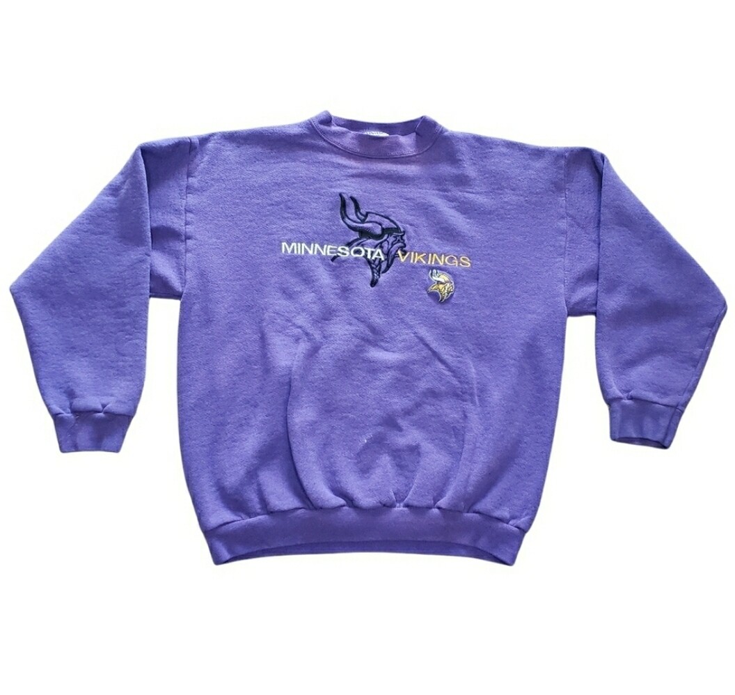 Minnesota Vikings Crewneck Purple NFL Sweatshirt Logo Athletic Vintage Football