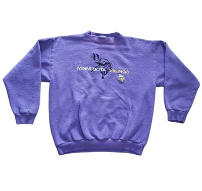 Minnesota Vikings Crewneck Purple NFL Sweatshirt Logo Athletic Vintage Football