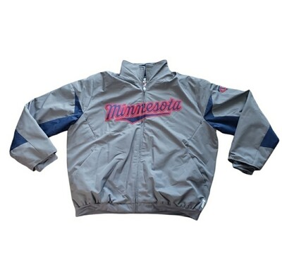 MLB Minnesota Twins Jacket Majestic Performance ThermaBase Coat Gray XL Lightweight