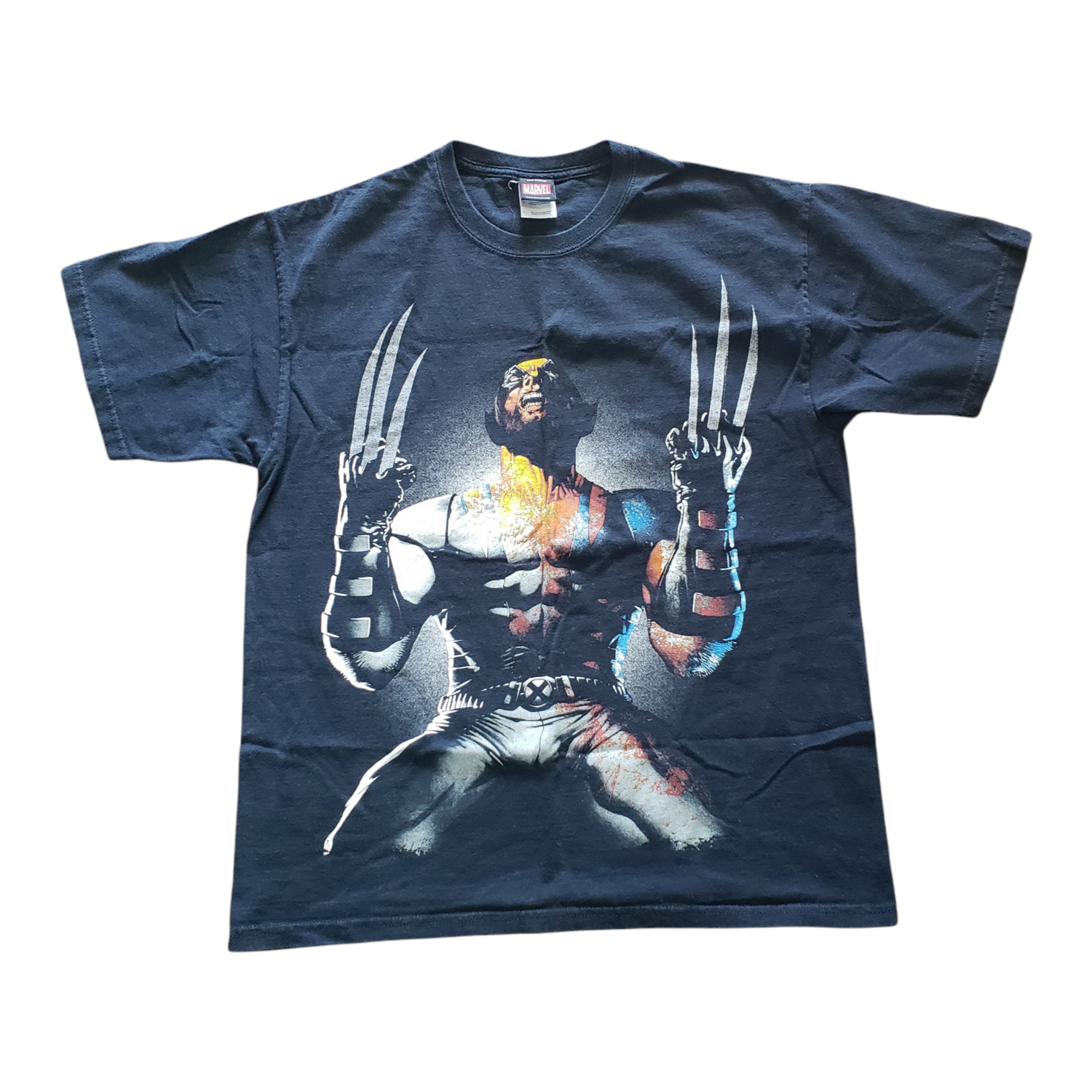 X-MEN Shirt Wolverine Logan All Over Print Marvel Tee Y2K Large