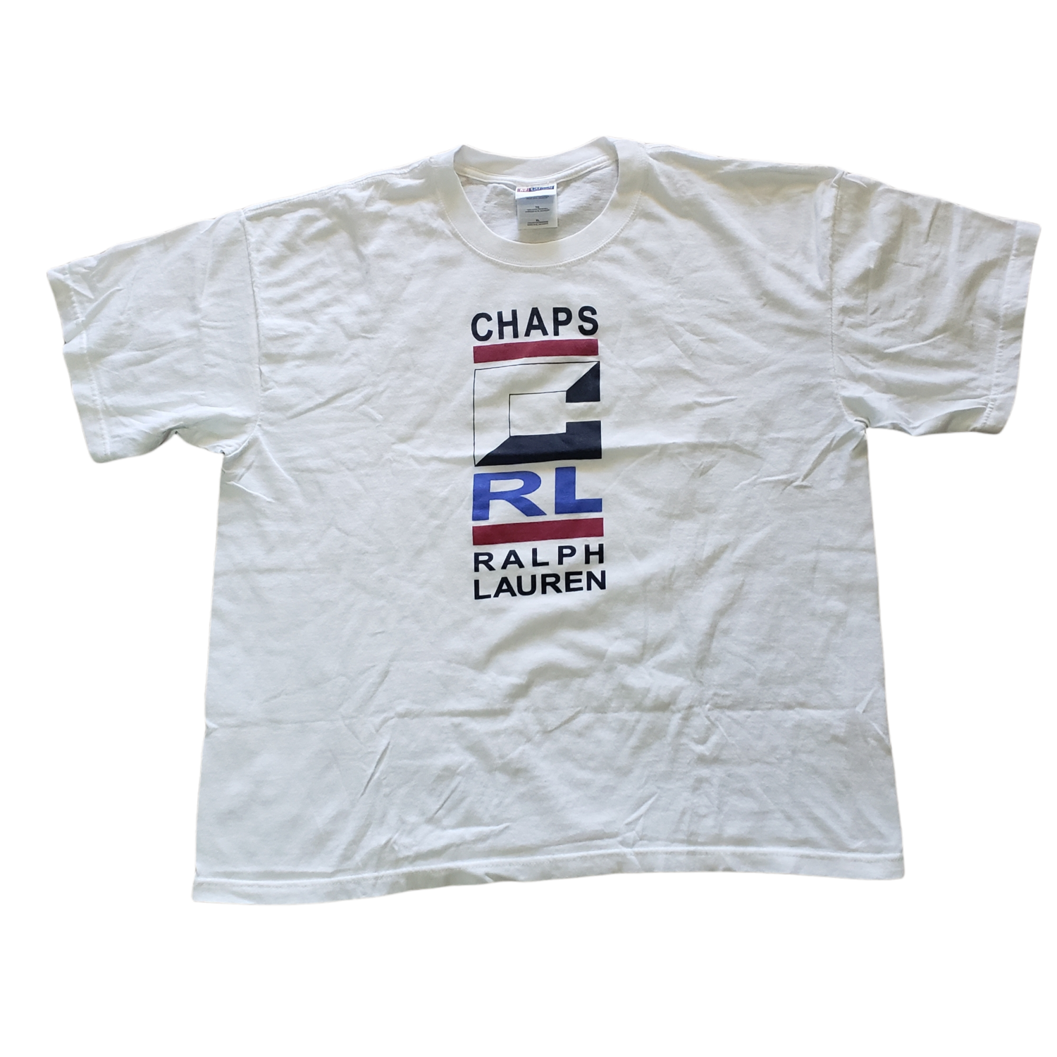 Chaps Ralph Lauren Vintage Y2K Shirt XL RL Logo Graphic Tee White