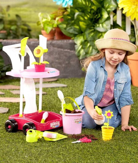 Home Garden Tool Set for kids Toys With Tool Cart in Gift
