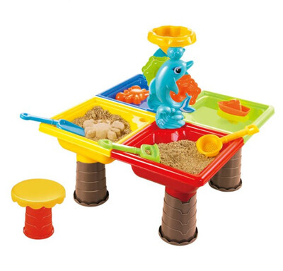 Beach Toys Sand and Water Activity Table Set 25pcs w/dolphin Ideal for beach this summer!