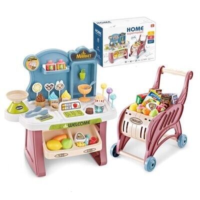 Supermarket Play Set for Kids Mundo Toys, Mini Dessert Shop Play, Pretend Food, W/Shopping Cart