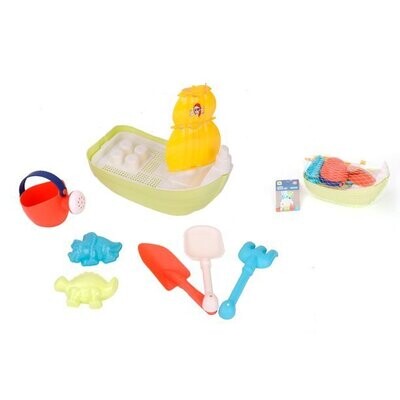 Beach Toys Set for Kids Boys Girls Beach Sand Toy. Set 7 Pcs Including, Pirate Ship, Watering Can, Beach Molds, Beach Tools, Ideal for Toddlers. Hard and Durable.