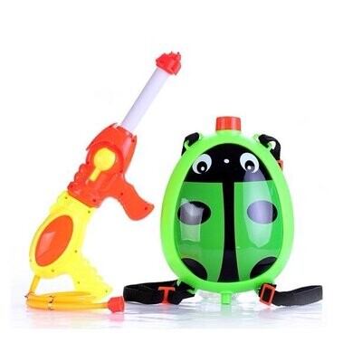 Water Gun Mundo Toys Backpack Water Blaster for Kids 3 4 5 6 Years Old Lady Bug Green Summer Outdoor Toys for Pool Beach