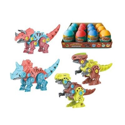 Dinosaur Toys with Dinosaur Eggs Mundo Toys 12 Eggs - STEM Construction Building Learning Toys Set, Four different Dinosaur Toys Gifts for 3-8 Years Old Boys Girls.