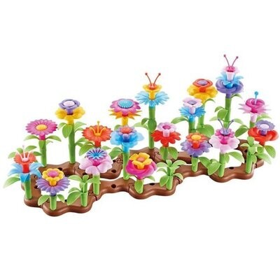 Flower Garden Building Toys Set, 104 Pcs Flower Build Blocks Pretend Gardening Blocks Creative Bouquet Art Crafts Floral Arrangement Playset Educational Toys for 3, 4, 5, 6 7 8 Year Old Kids Girls