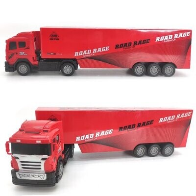 Semi Truck Trailer 32 inch 2.4 G Hz Fast Speed Remote Control Kids Toy Carrier Vehicle Cargo Transporter Red