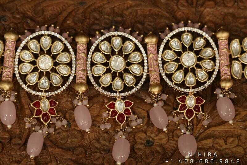 Menakari Necklace,Gold Plated Jewellery Indian ,Artificial Jewellery,lyte weight Indian Bridal,Indian Wedding Jewelry-NIHIRA-SHABURIS