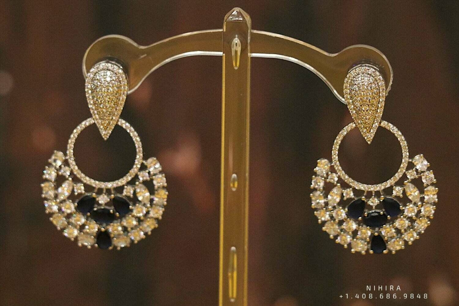 Diamond jhumka,big jhumka,swarovski,south sea pearl earring,party wear earrings,designer jewelry,hand picked jewelry,celebrity jewelry