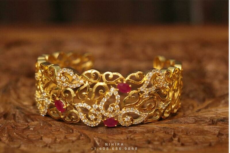 Diamond bangle,Gold Plated Jewellery Indian ,Artificial Jewellery,diamond bracelet ,Indian Wedding Jewelry-NIHIRA-SHABURIS
