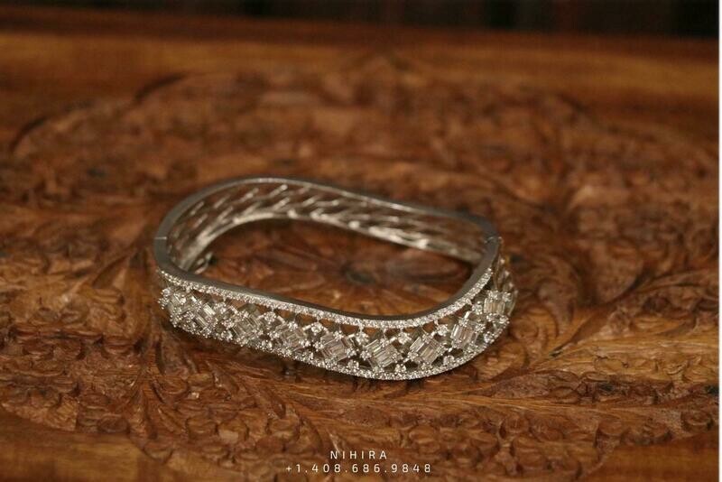 Diamond bangle,Gold Plated Jewellery Indian ,Artificial Jewellery,diamond bracelet ,Indian Wedding Jewelry-NIHIRA-SHABURIS