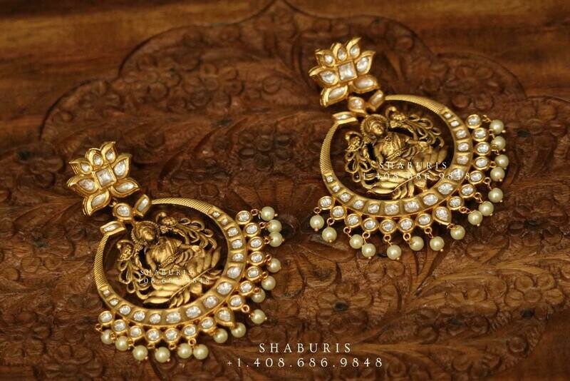 Lakshmi chandbali,big jhumka,kundan,south sea pearl earring,party wear earrings,designer jewelry,sabyasachi jewelry inspired