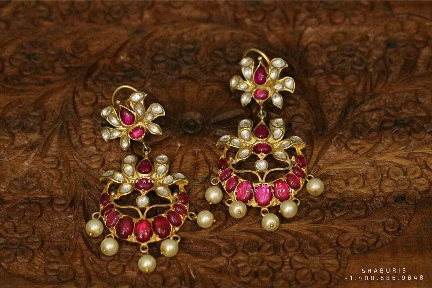 Polki Diamond jhumka,polki Diamond Jhumka Jewelry,sabyasachi Jewelry inspired Jhumka Earrings,Jhumki, indian jewellery Designs -NIHIRA