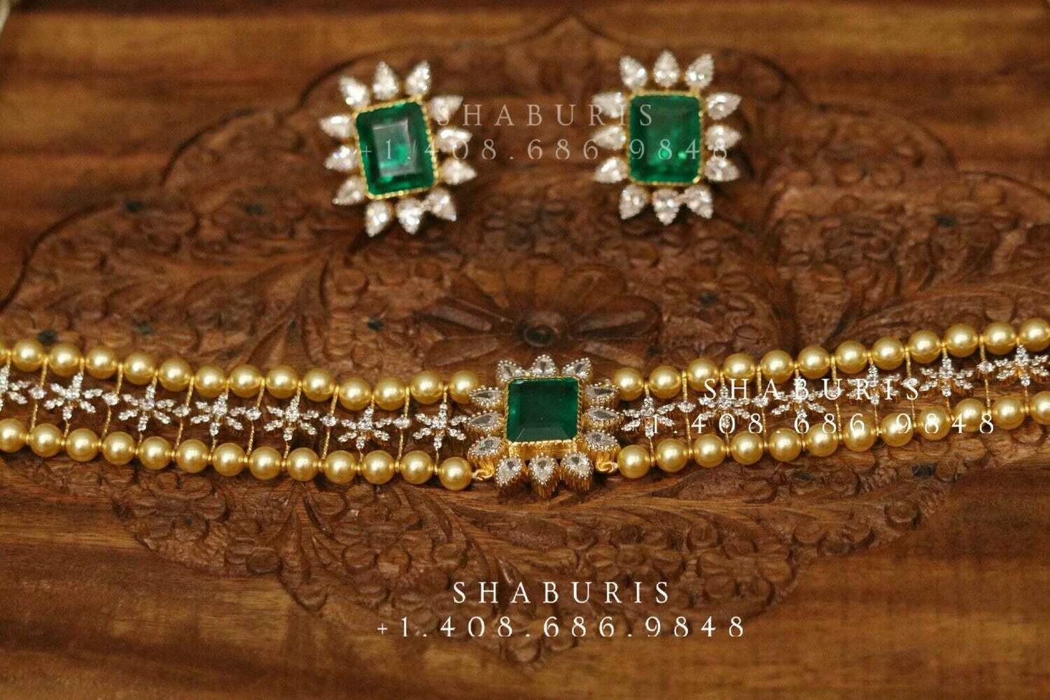Diamond pearl choker,Swarovski jewelry,kids jewelry,indian party wear,silver jewelry,silver choker,sterling silver jewelry Indian jewelry