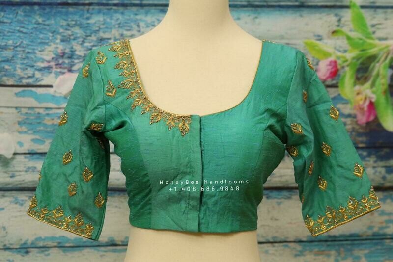 Silk saree blouse | bridal blouse | Saree Blouse | Blouse | Silk Blouse | Maggamwork blouse | Heavy work blouse HoneyBee Handlooms