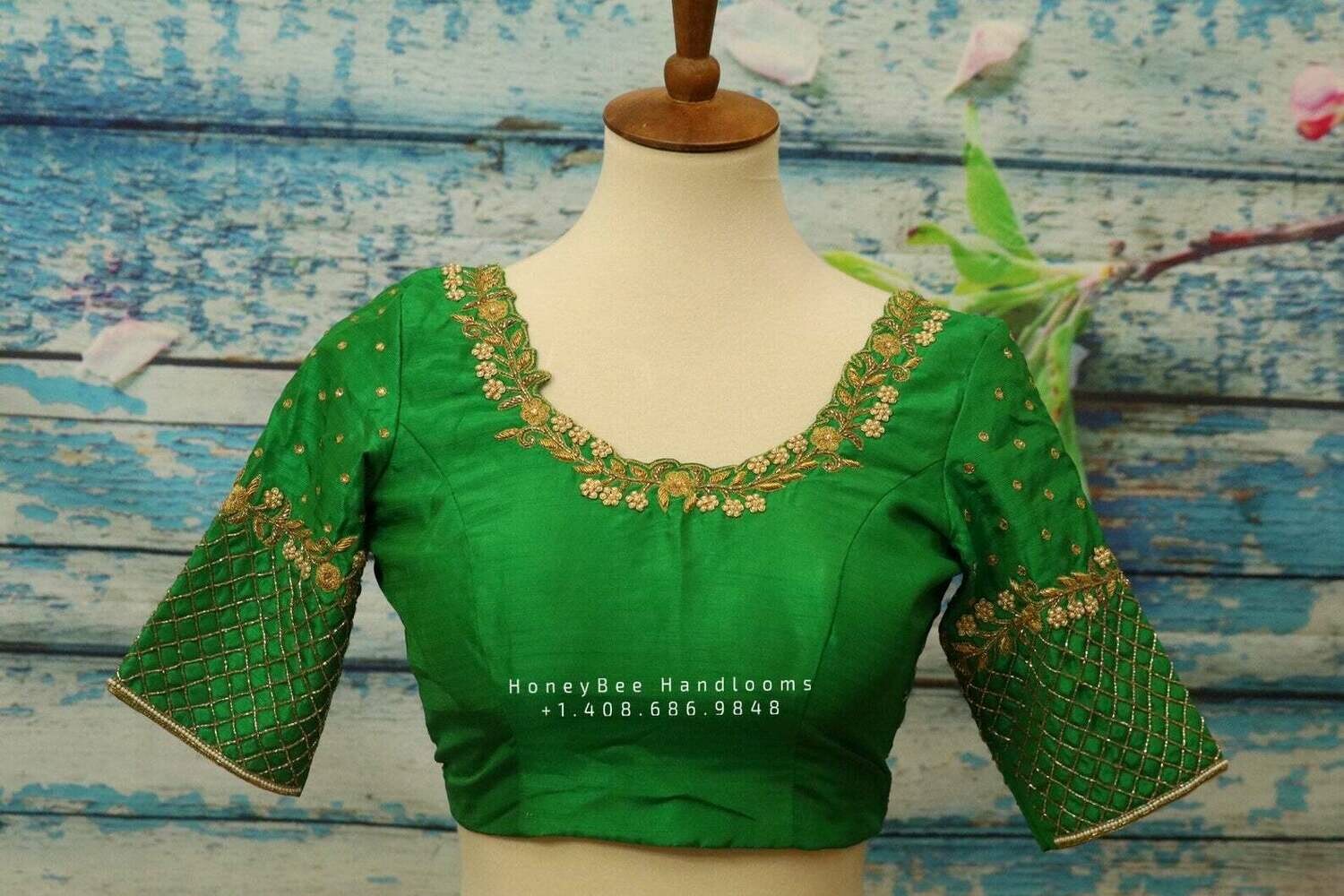 Saree Blouse| Saree Blouse |Maggam Work Blouse | saree stitched Blouse| Bollywood Blouse | Zardosi Work Blouse | HoneyBee Handlooms