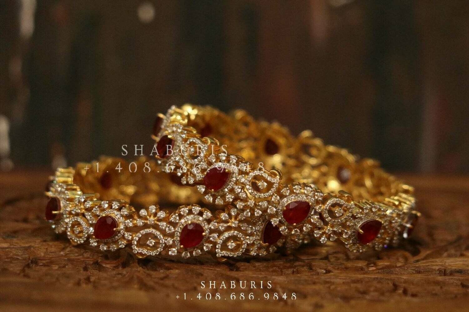 Diamond bangle indian,South Indian jewelry,Pure silver diamond bangles ,swarovski bangle,Indian bangles -NIHIRA-SHABURIS
