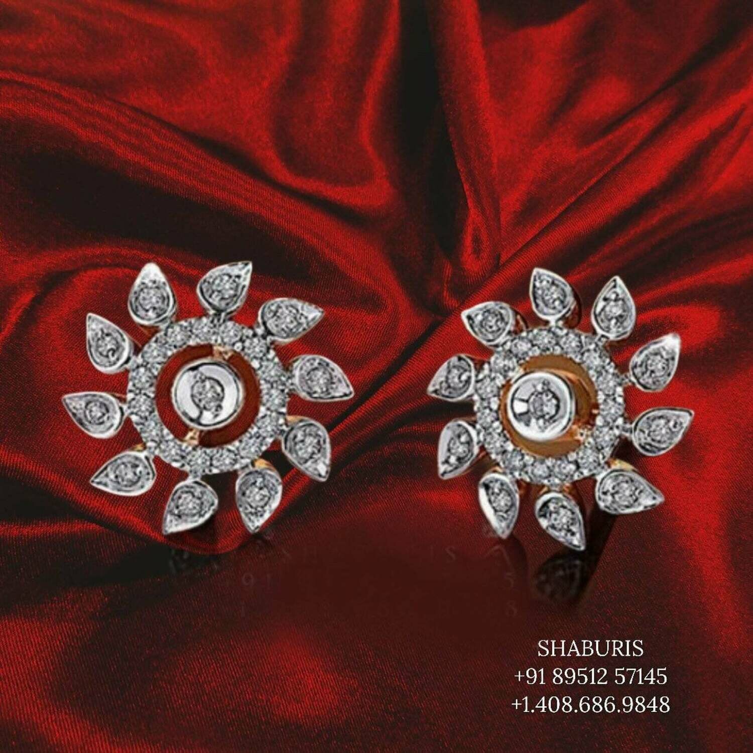 Pure Silver jewelry online Indian Diamond Studs,Swaroski earrings,Indian Bridal,Indian Wedding Jewelry-NIHIRA-SHABURIS