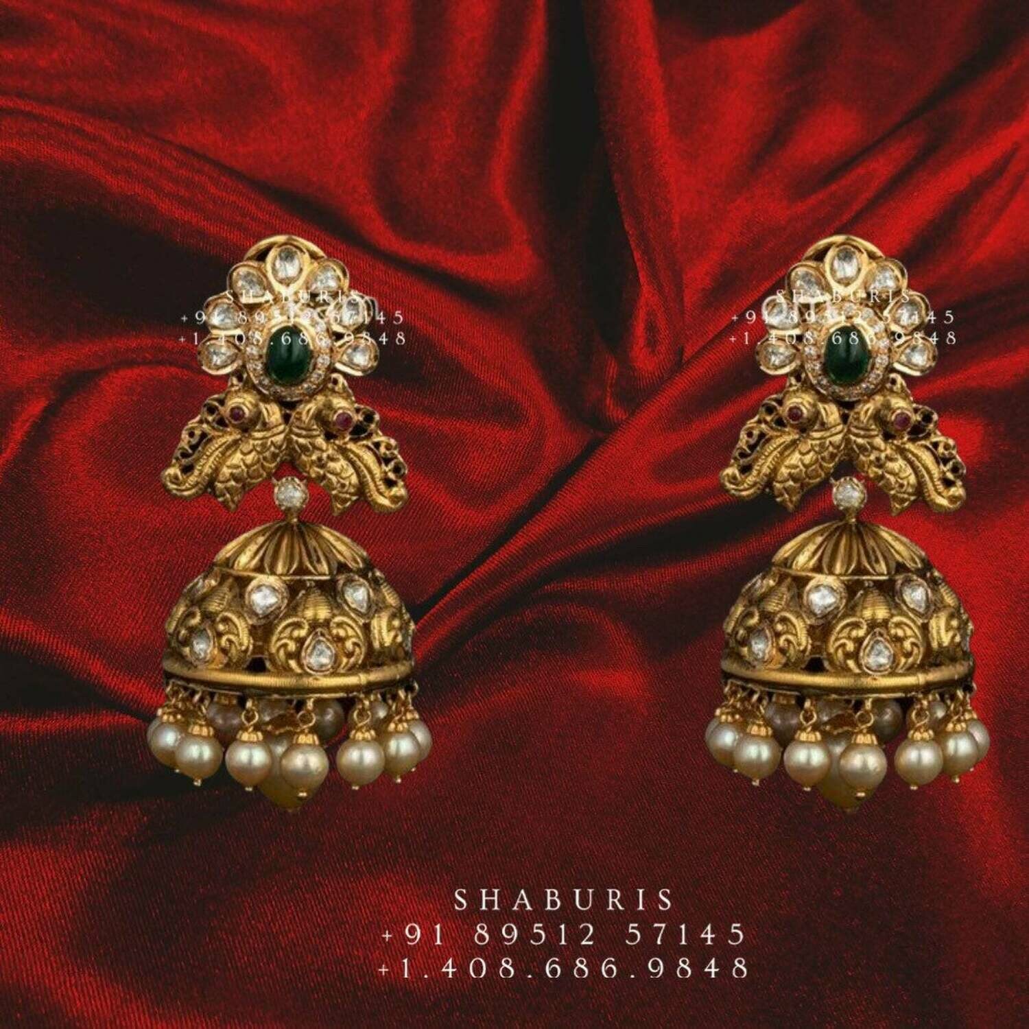 Antique Jewelry,Pure Silver Jewelry Indian,Polki Jewelry traditional Indian jewelry,Indian Bridal,Indian Wedding Jewelry-charm jewelry