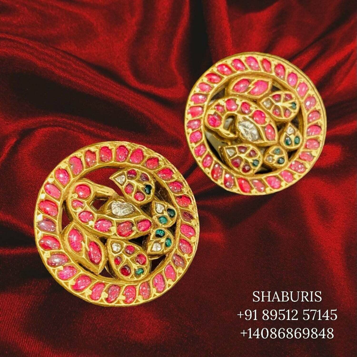 Polki Jhumka,Swarovski Diamond Jhumka Jewelry Designs,South Indian Jewelry,Jhumka Earrings,Jhumki,latest indian jewellery Designs -NIHIRA