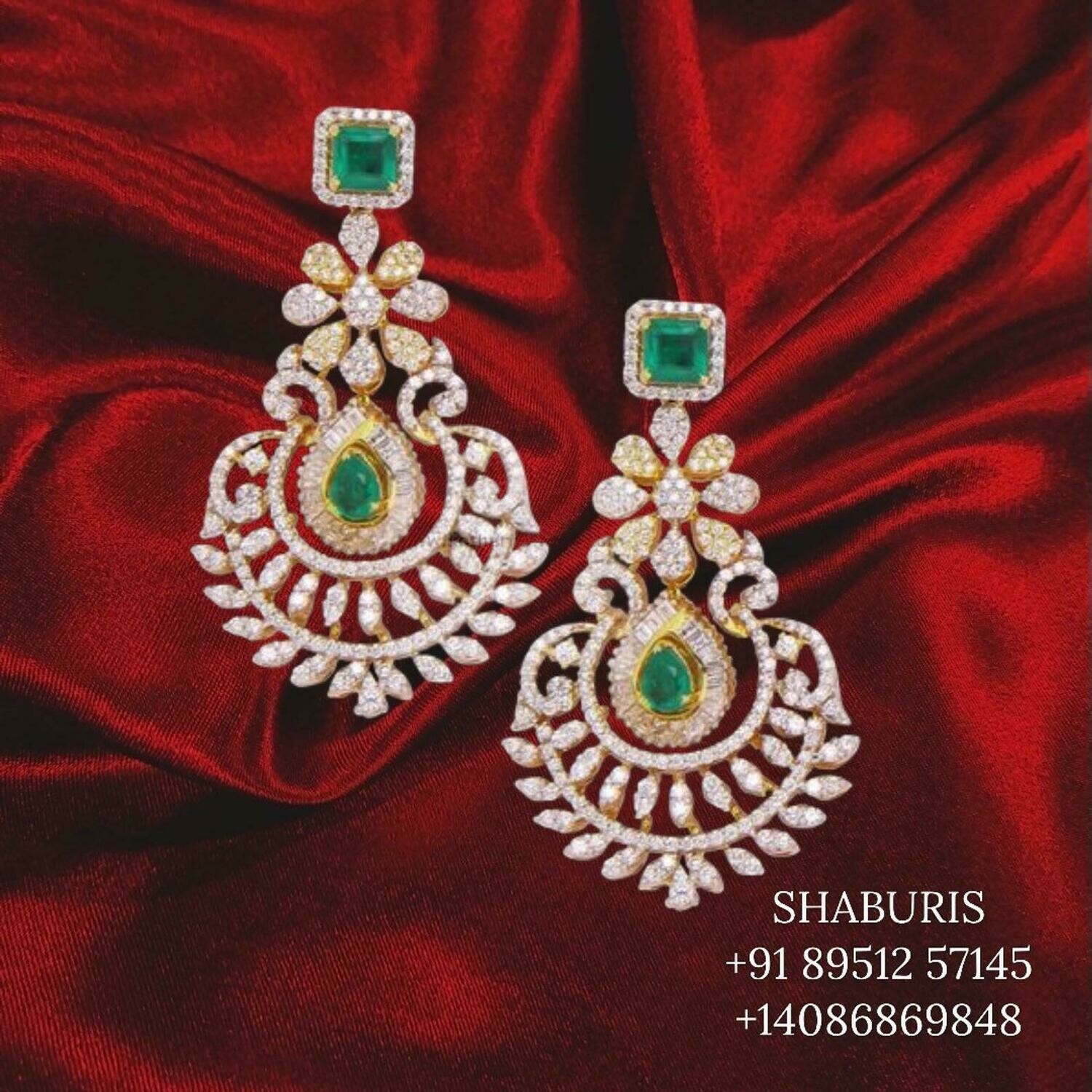 Diamond Jewelry Designs,South Indian jewelry,gold Jewelry,emerald Earrings,latest indian jewellery Designs - NIHIRA-SHABURIS
