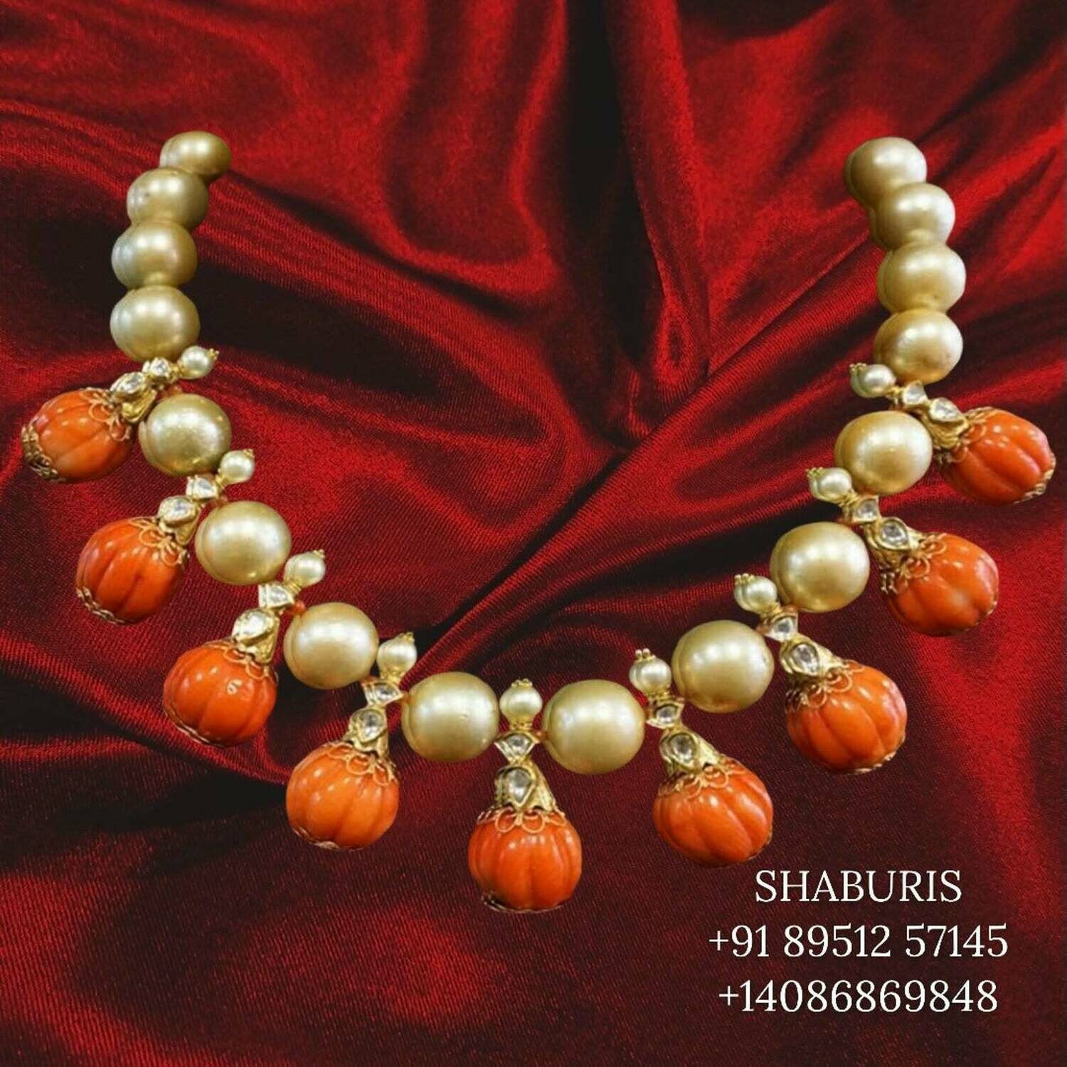 Polki jewelry indian coral jewelry indian gold jewelry sets diamond jewelry indian south sea pearl necklace - SHABURIS