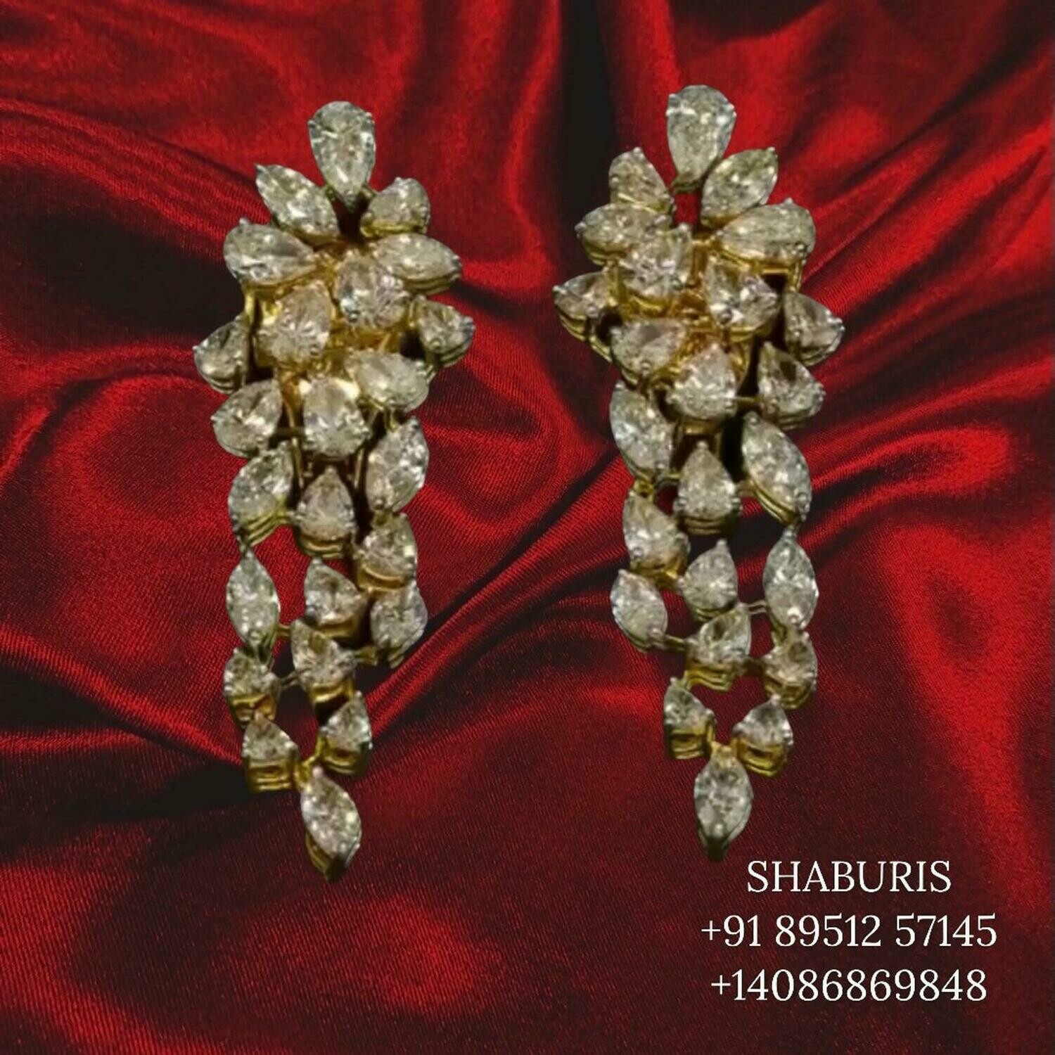 Diamond earrings polki jewelry moissanite jewelry indian gold jewelry designs diamond jhumkas pure silver jewelry celebrity jewelry-SHABURIS