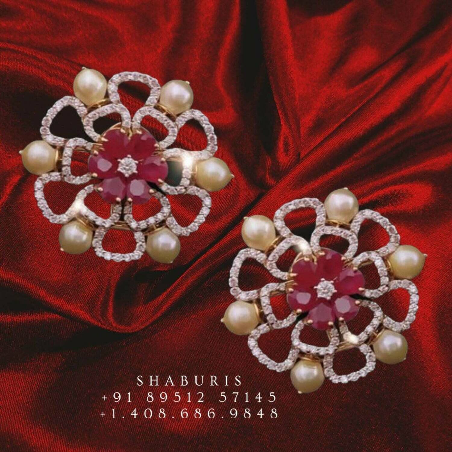 Diamond studs gold dipped Pure silver jewelry gold jewelry look a like 22ct jewelry look a like indian jewelry latest designs -SHABURIS