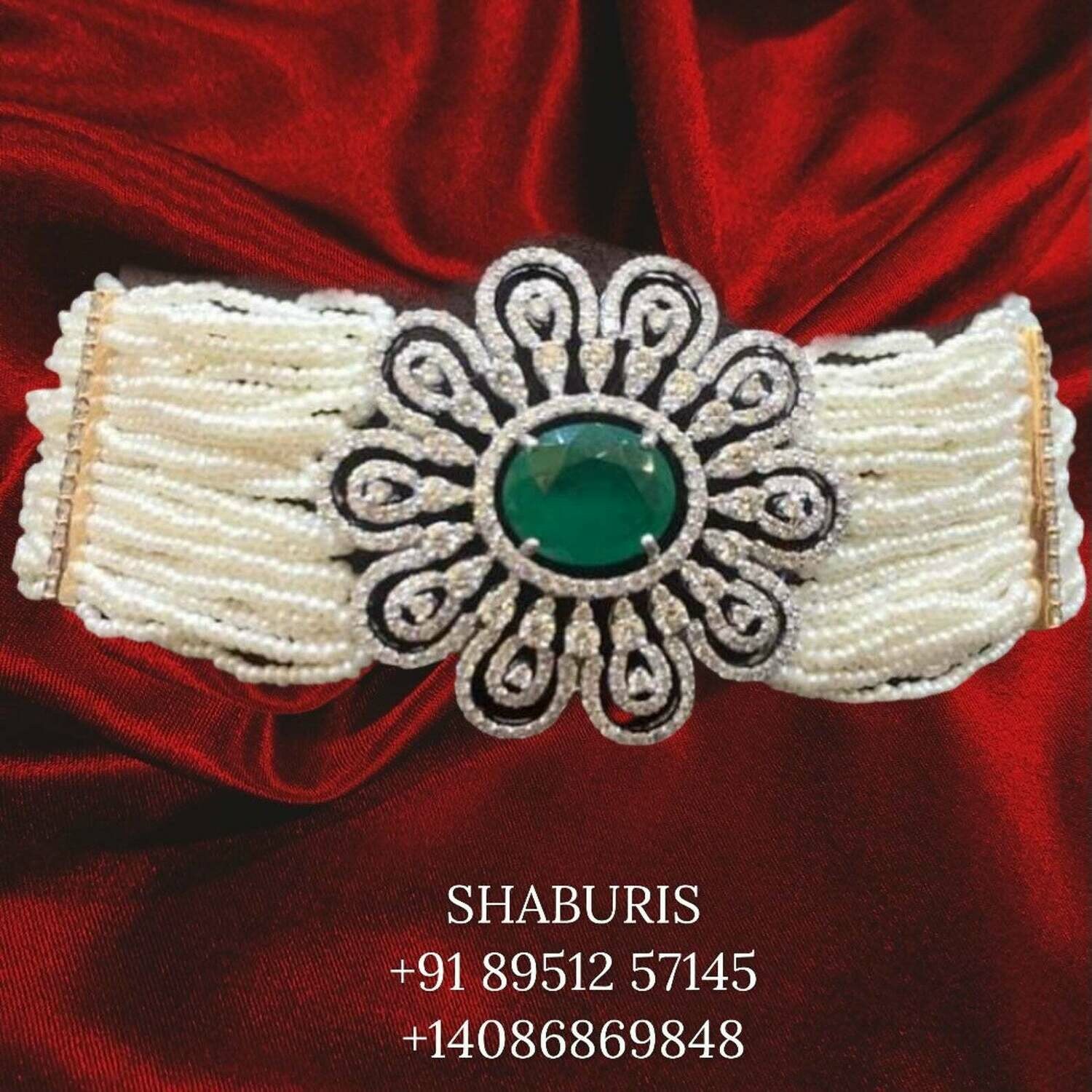 Latest Indian Jewelry,Pure Silver Jewellery Indian ,Lyte Weight Jewelry,Kundan Choker,Indian Bridal,Indian Wedding Jewelry-NIHIRA-SHABURIS