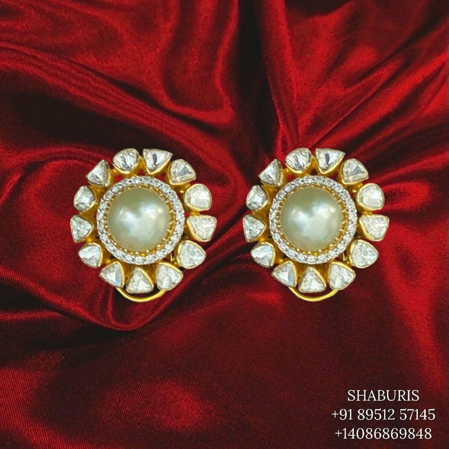Pearl jewelry,Swarovski Diamond Jhumka Jewelry Designs,South Indian Jewelry,Jhumka Earrings,Jhumki,latest indian jewellery Designs -NIHIRA