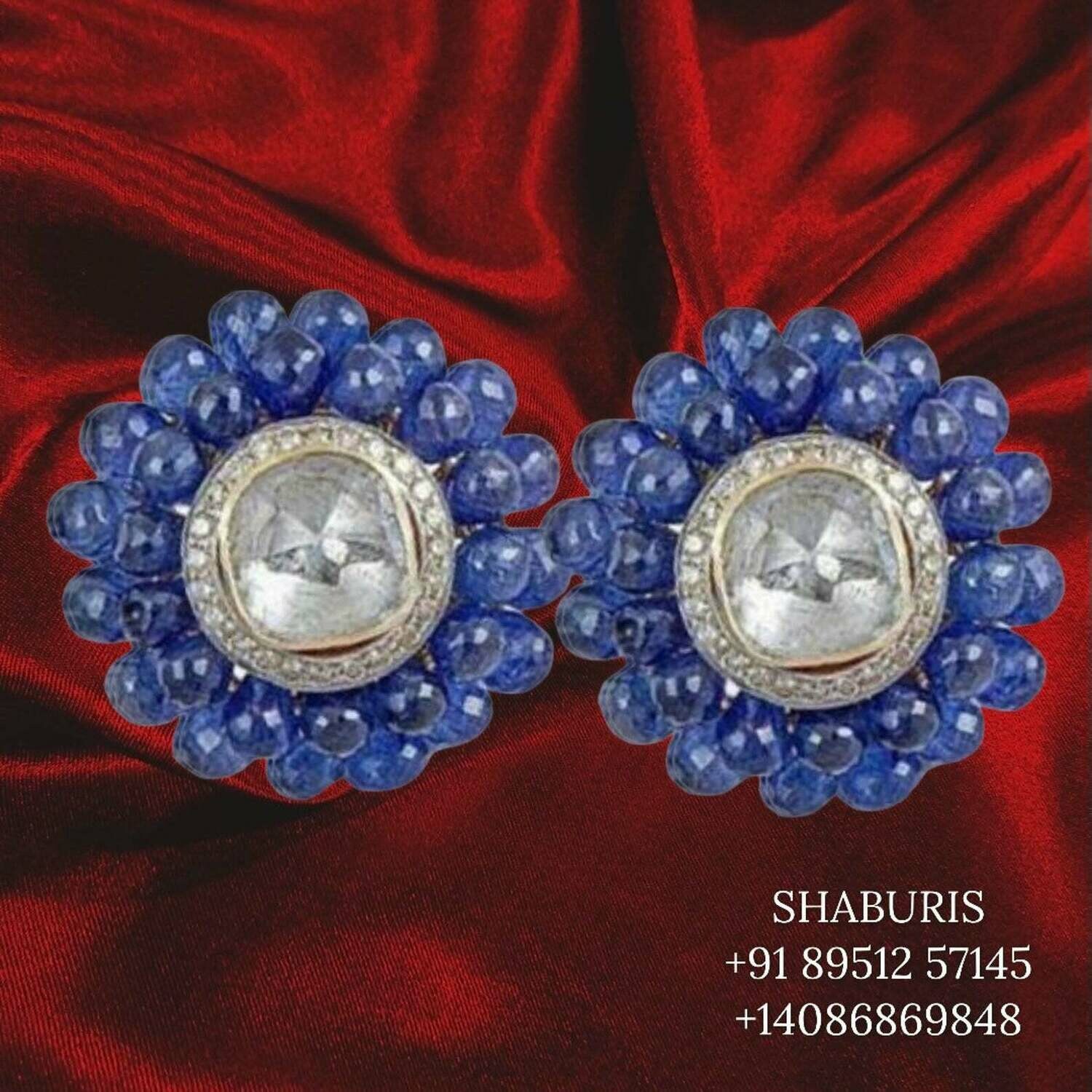 Latest Indian Jewelry,Pure Silver Jewellery Indian ,Lyte Weight Jewelry,Studs,Earrings,Indian Bridal,Indian Wedding Jewelry-NIHIRA-SHABURIS