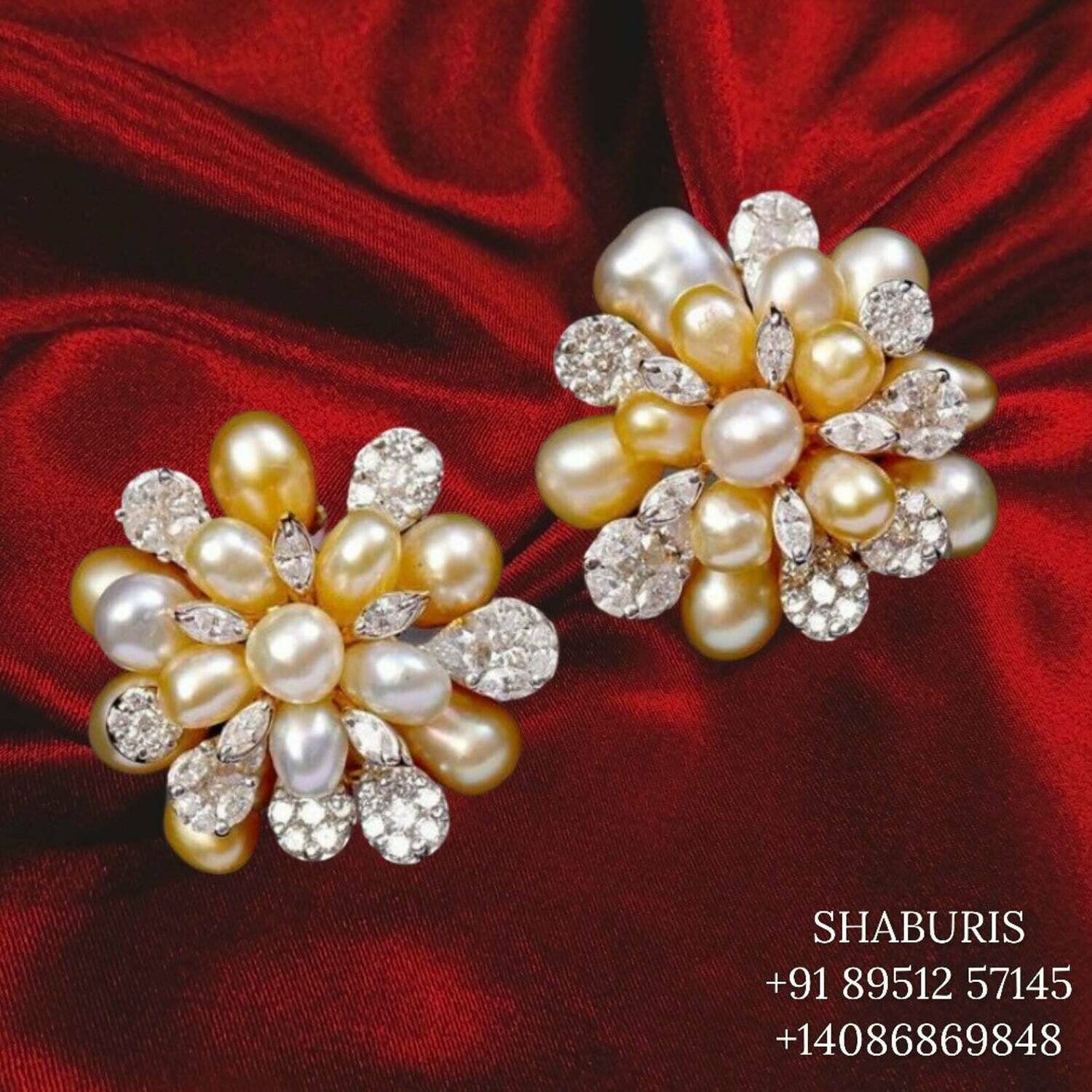 Bollywood Jewelry,Pure Silver Jewellery Indian ,big stud Earrings,Big Indian earrings,Indian Bridal,Indian Wedding Jewelry-NIHIRA-SHABURIS