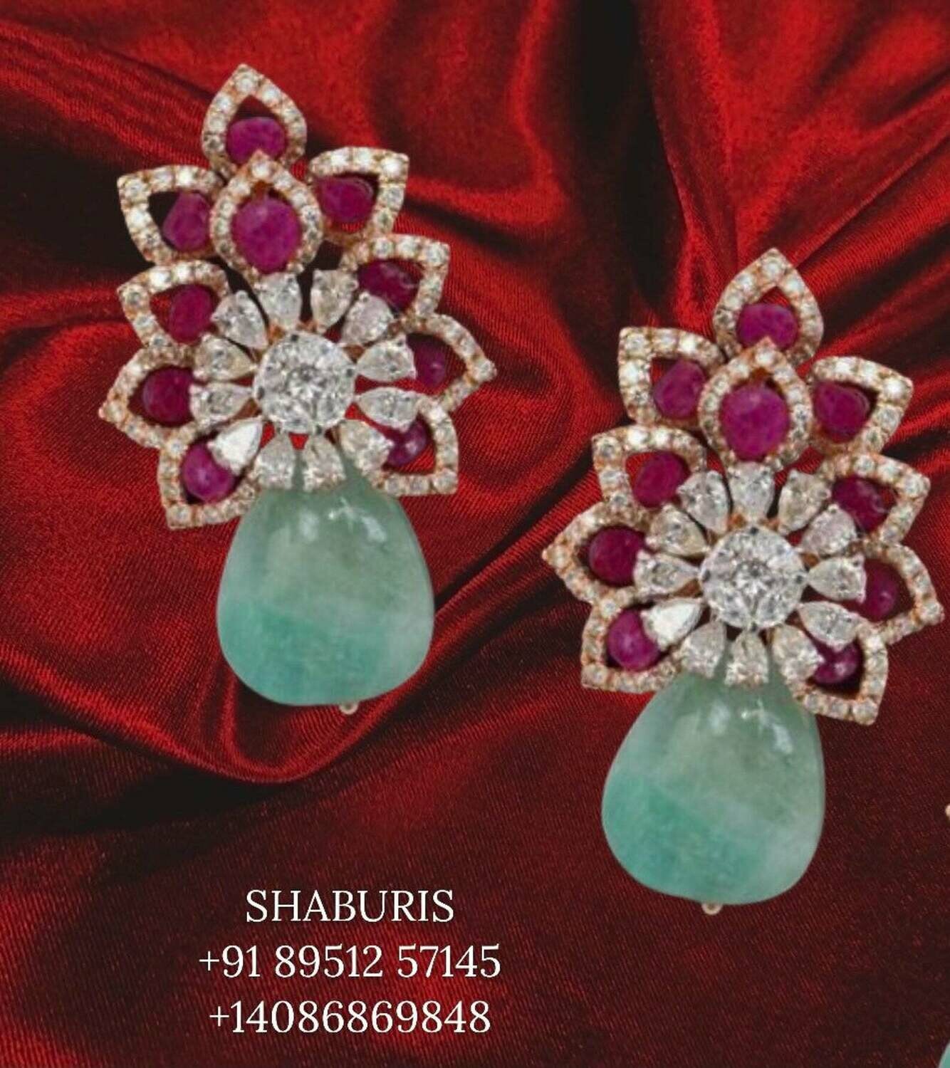 Diamond jhumka pure silver jewelry diamond jewelry,diamond earrings gold jewelry designs indian jewelry diamond studs -SHABURIS